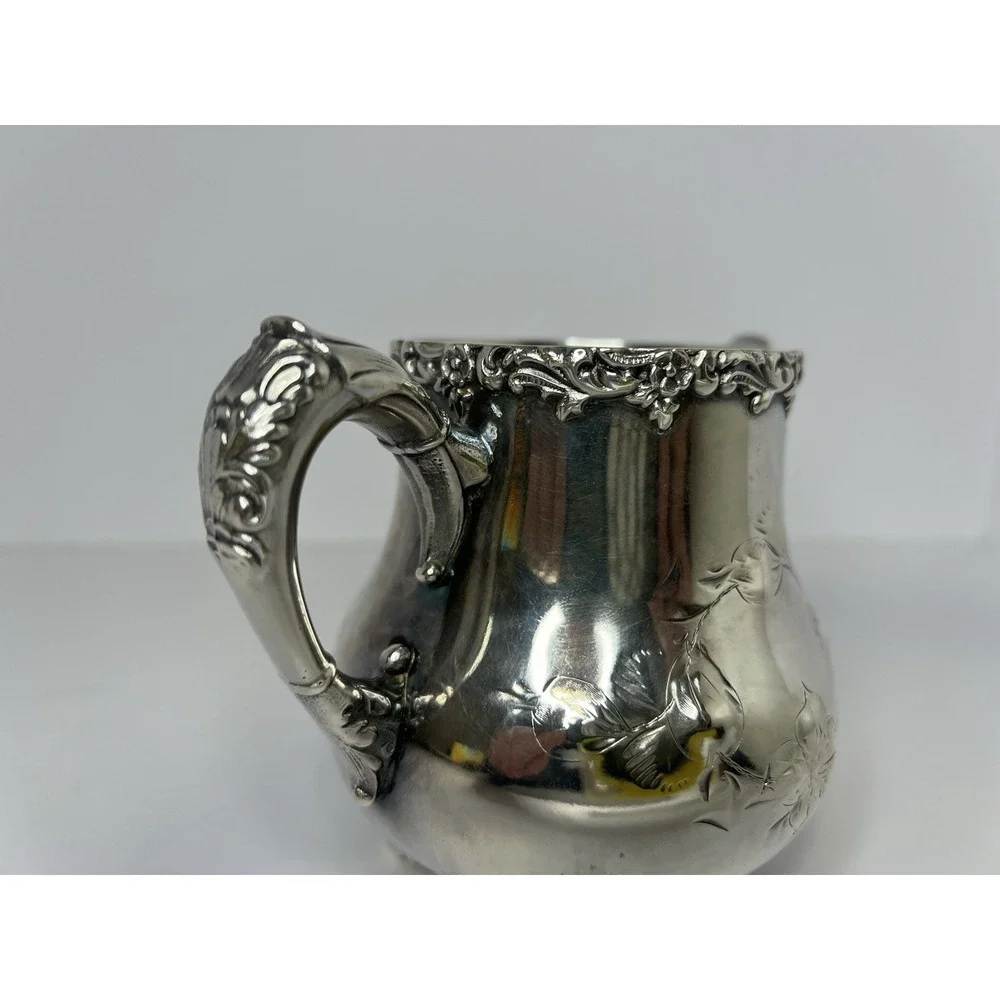 Silverplate Sugar Bowl antique‎ Mermod Jaccard Quadruple C. 1880s Victorian